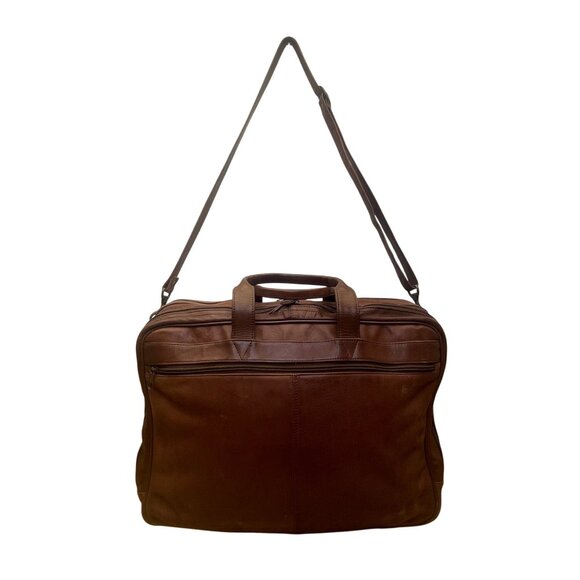 Heritage Men’s Brown Full Grain Leather With Strap & Handles Portfolio Bag - Picture 1 of 15